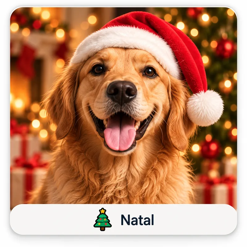 Exemplo de ensaio de Natal para pet