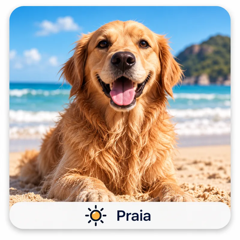 Exemplo de ensaio de pet na praia