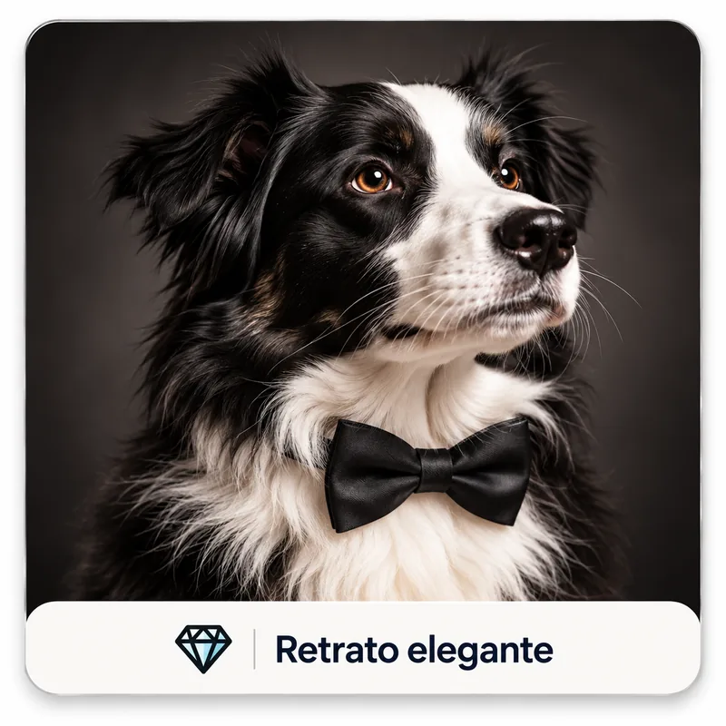 Exemplo de retrato elegante para pet